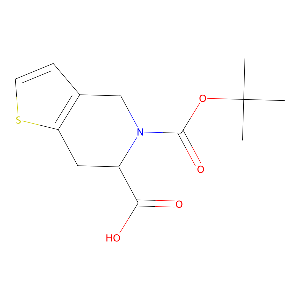 5-[(tert-butoxy)carbonyl]-4H,5H,6H,7H-thieno[3,2-c]pyridine-6-carboxylic acid molecular structure, CAS 175647-19-5