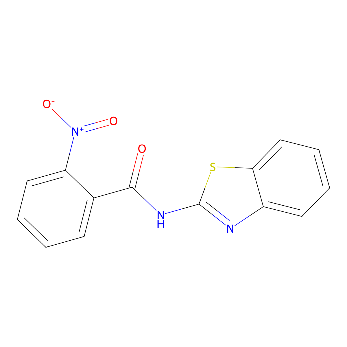 N-(1,3-benzothiazol-2-yl)-2-nitrobenzamide molecular structure, CAS 175653-44-8