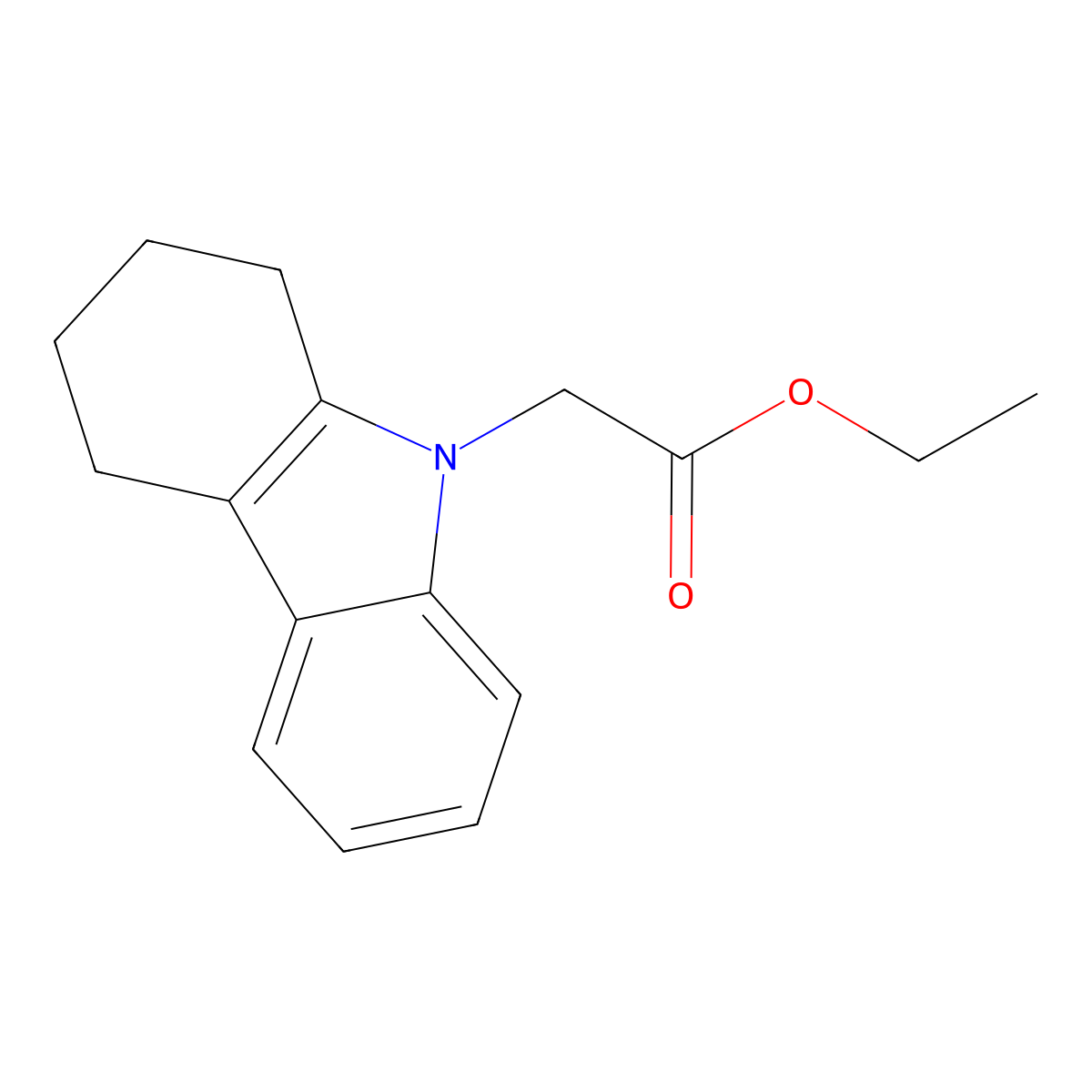 Ethyl 2-(3,4-dihydro-1H-carbazol-9(2H)-yl)acetate molecular structure, CAS 175654-38-3