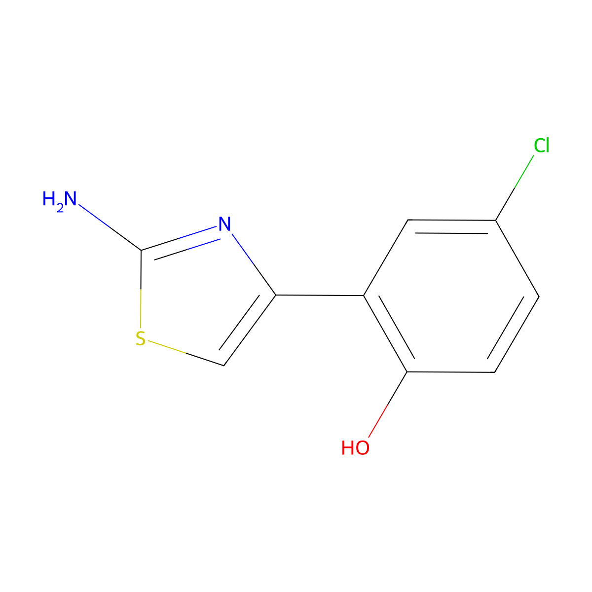 2-(2-Aminothiazol-4-yl)-4-chlorophenol molecular structure, CAS 175655-05-7