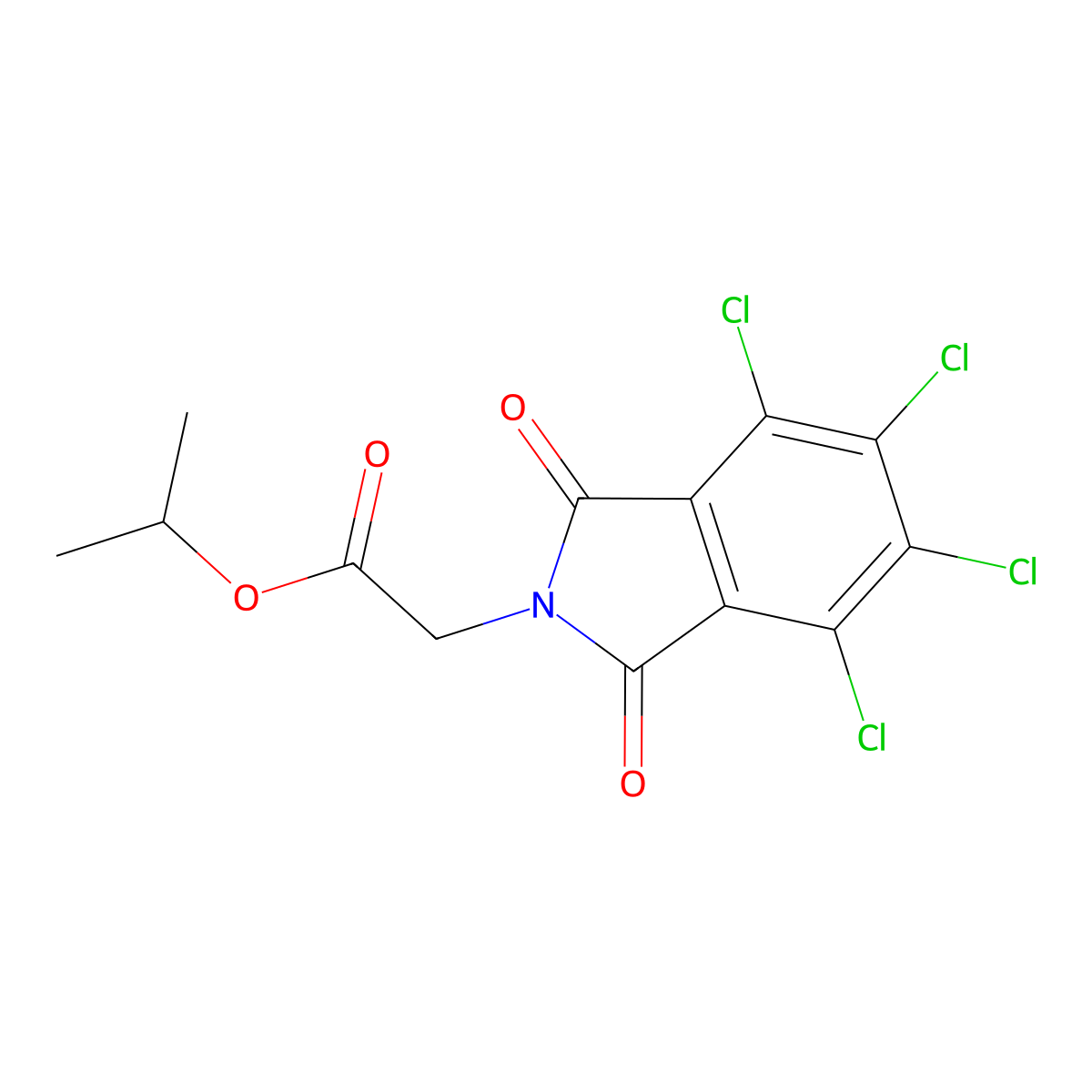 isopropyl (4,5,6,7-tetrachloro-1,3-dioxo-1,3-dihydro-2H-isoindol-2-yl)acetate molecular structure, CAS 175658-35-2