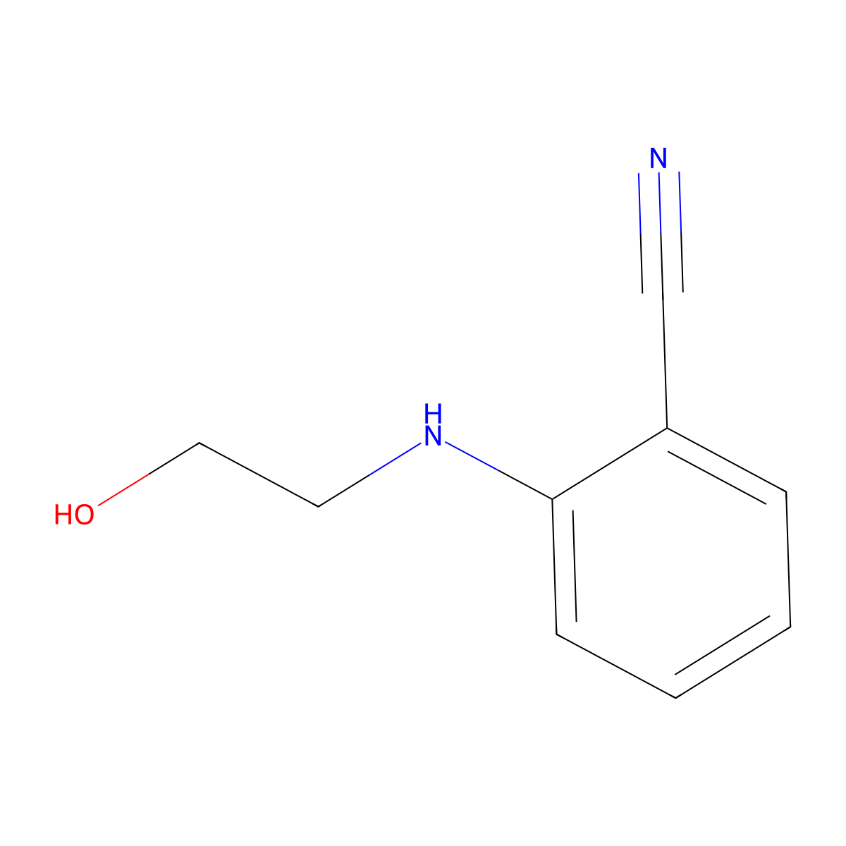 2-[(2-Hydroxyethyl)amino]benzonitrile molecular structure, CAS 175666-56-5