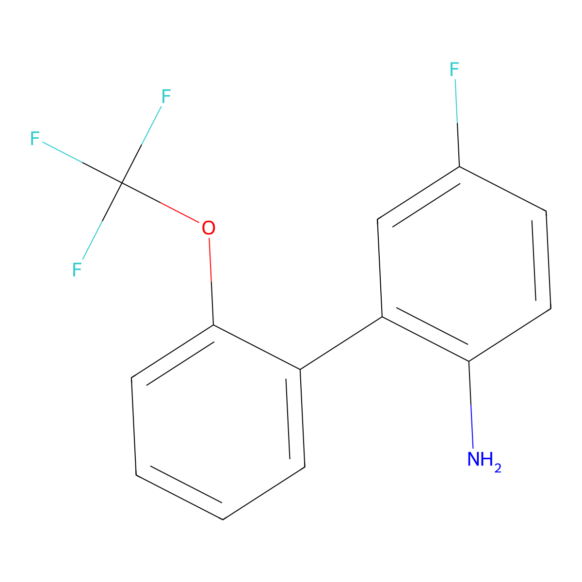 5-Fluoro-2'-(trifluoromethoxy)-[1,1'-biphenyl]-2-amine molecular structure, CAS 175676-55-8