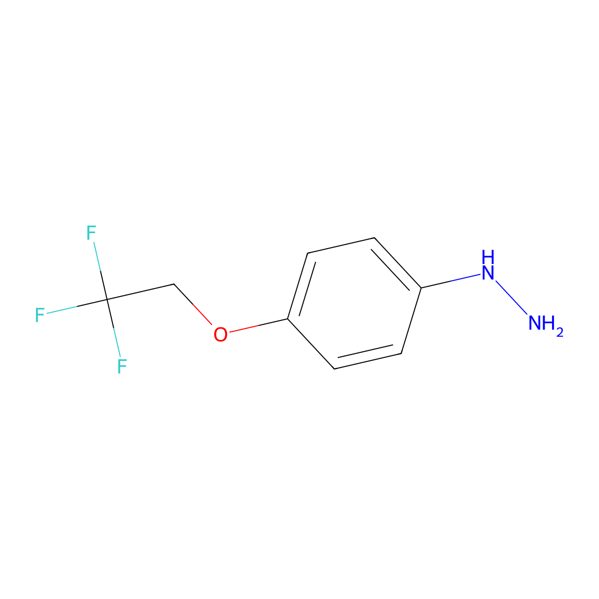 (4-(2,2,2-Trifluoroethoxy)phenyl)hydrazine molecular structure, CAS 175691-02-8