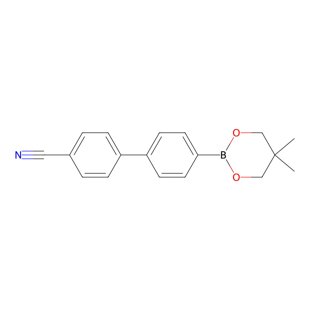 4'-(5,5-Dimethyl-1,3,2-dioxaborinan-2-yl)-[1,1'-biphenyl]-4-carbonitrile molecular structure, CAS 175691-85-7