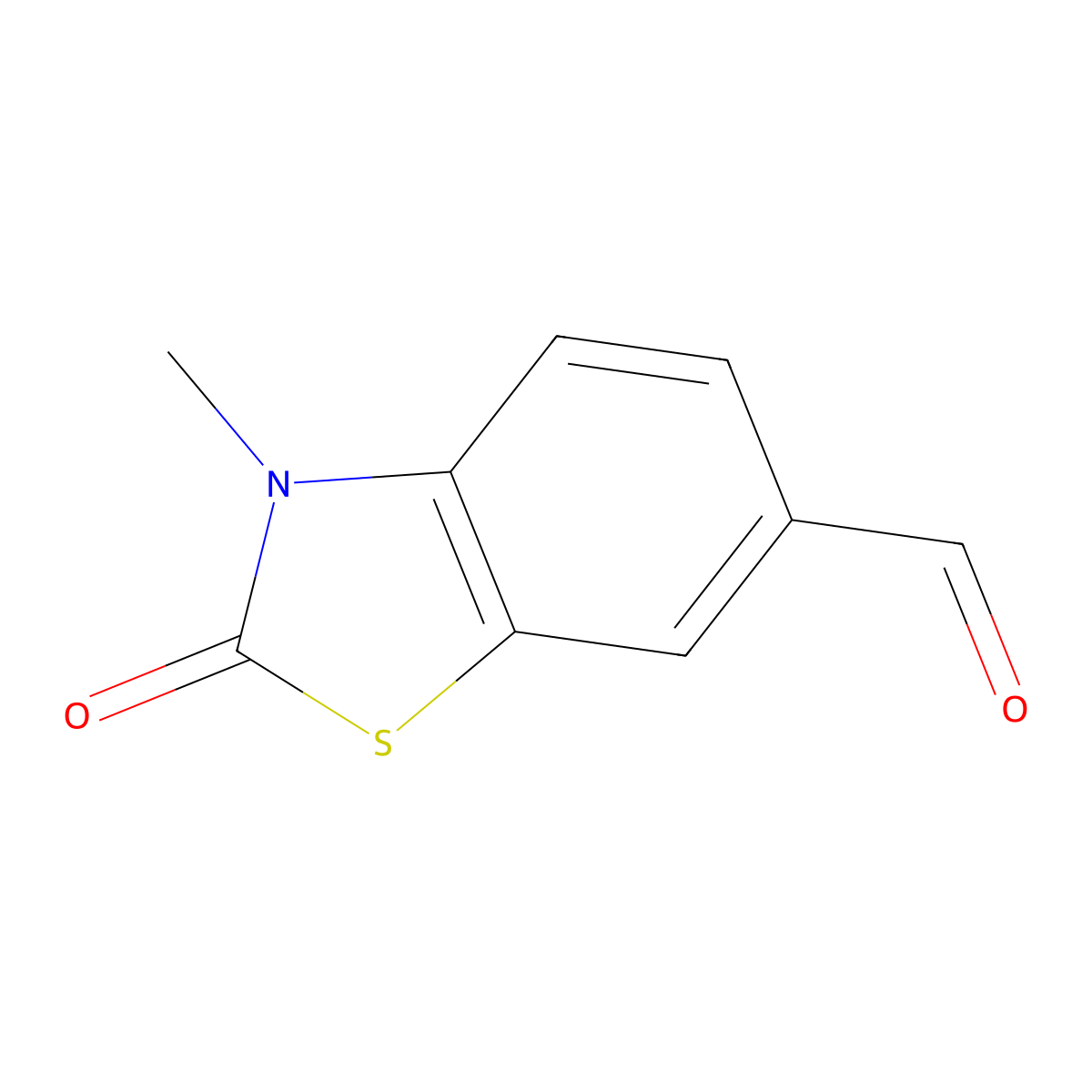 3-Methyl-2-oxo-2,3-dihydro-1,3-benzothiazole-6-carbaldehyde molecular structure, CAS 175693-04-6