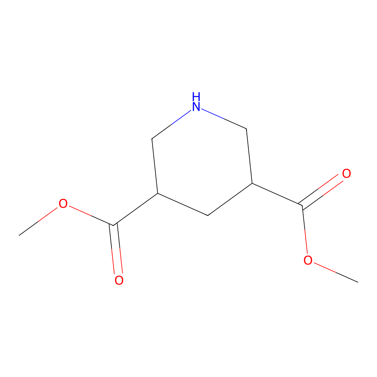 Rel-dimethyl (3S,5R)-piperidine-3,5-dicarboxylate molecular structure, CAS 175694-38-9