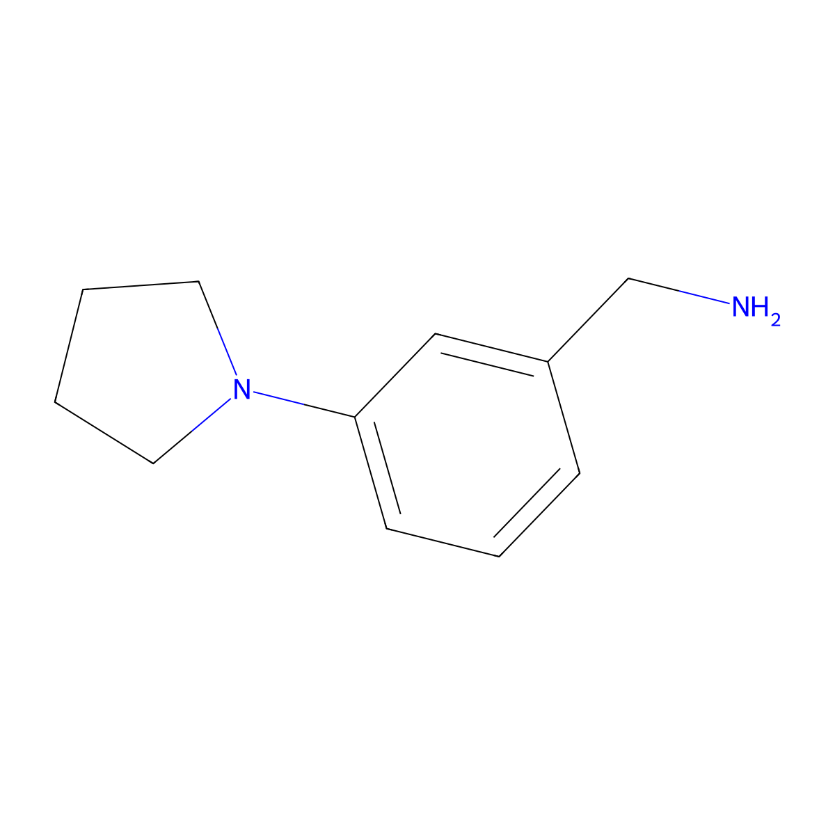 (3-Pyrrolidin-1-ylphenyl)methylamine molecular structure, CAS 175696-70-5