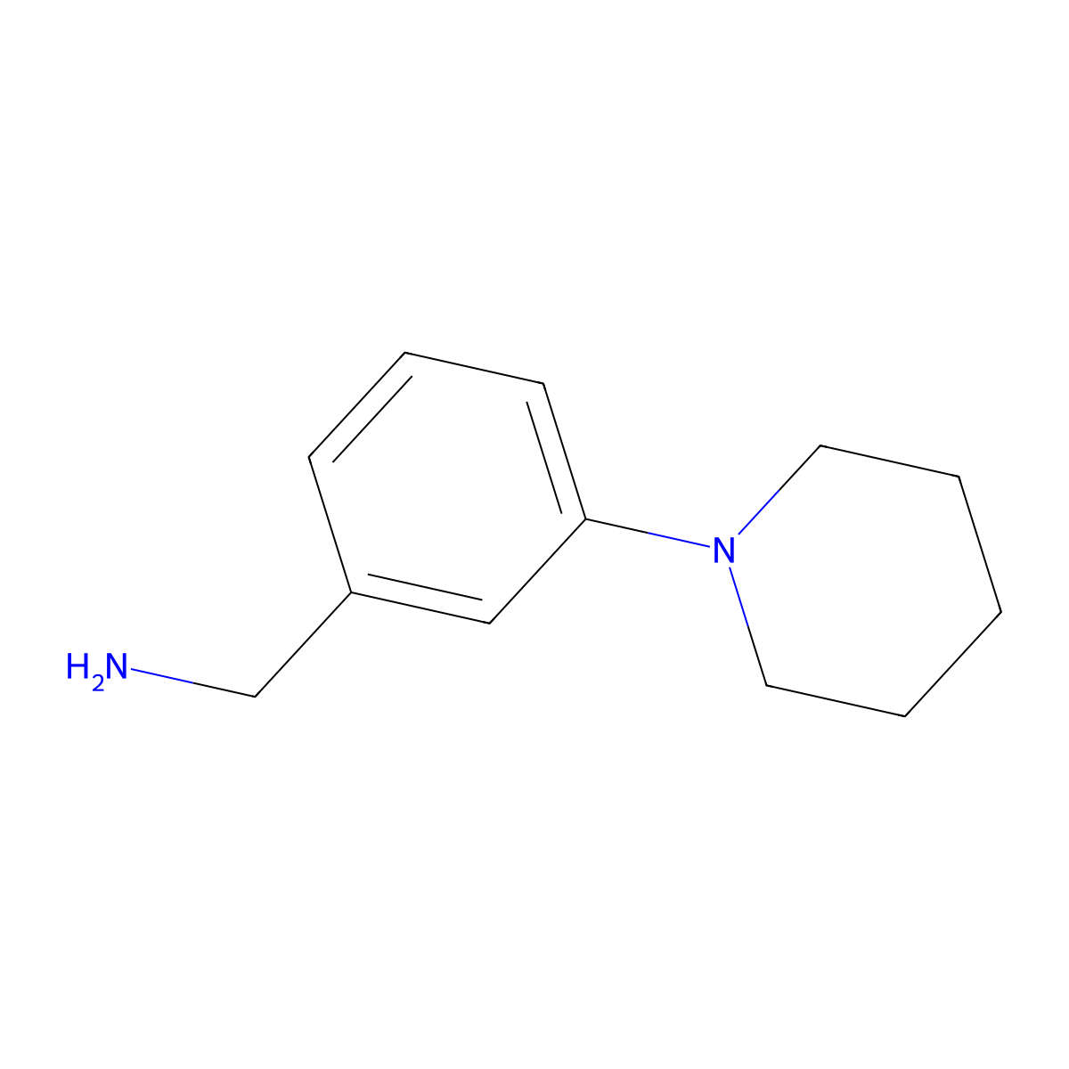 (3-(1-Piperidyl)phenyl)methanamine molecular structure, CAS 175696-71-6