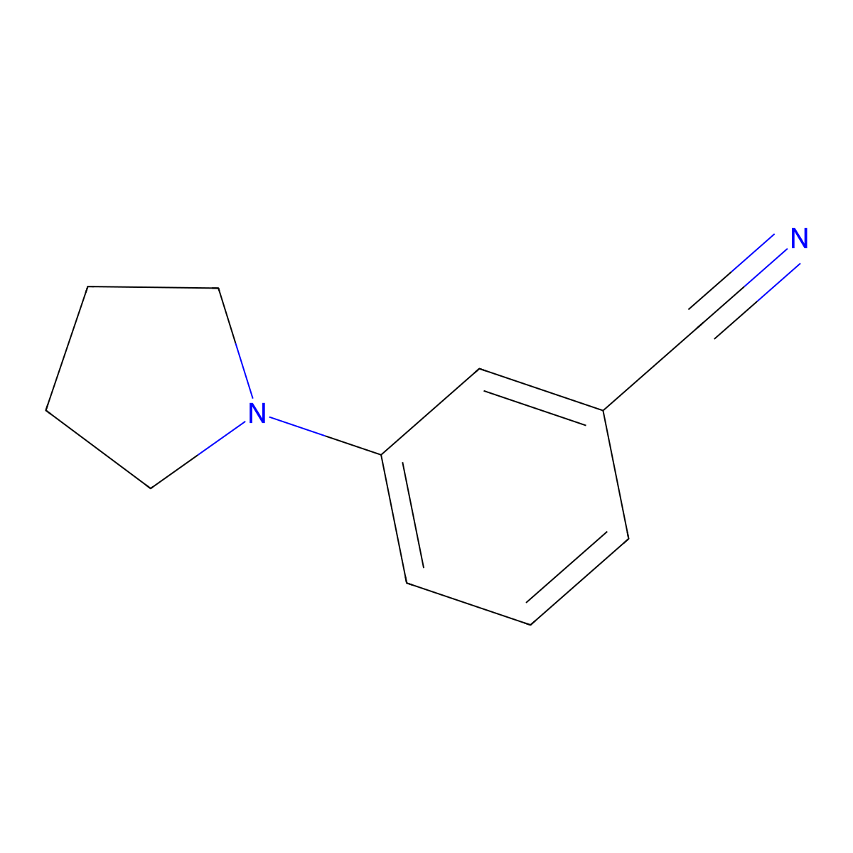 3-Pyrrolidin-1-ylbenzonitrile molecular structure, CAS 175696-73-8