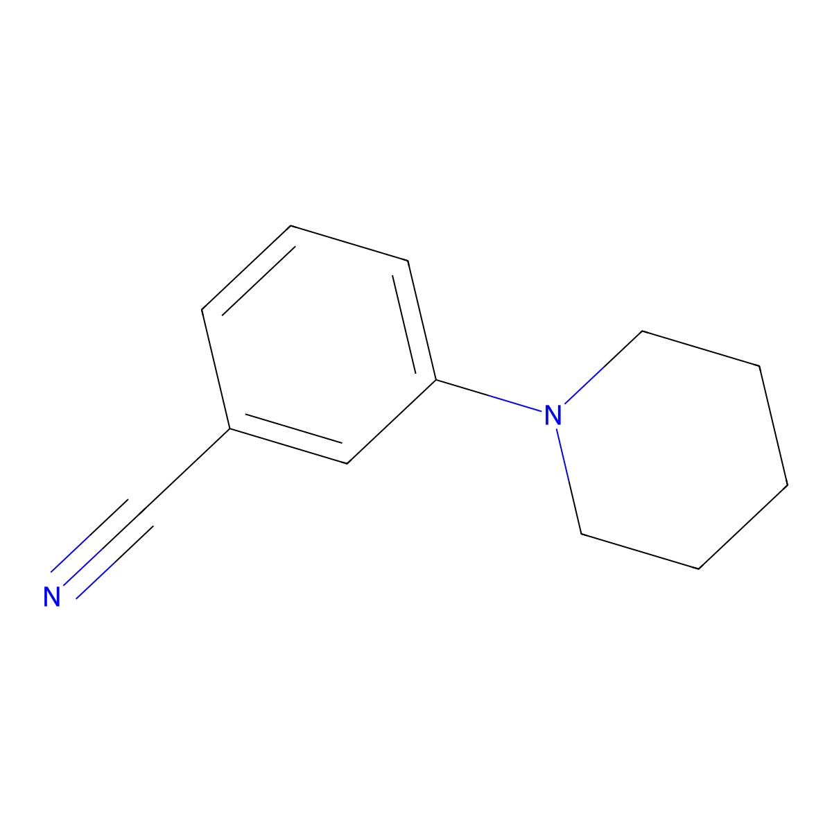 3-Piperidin-1-ylbenzonitrile molecular structure, CAS 175696-74-9