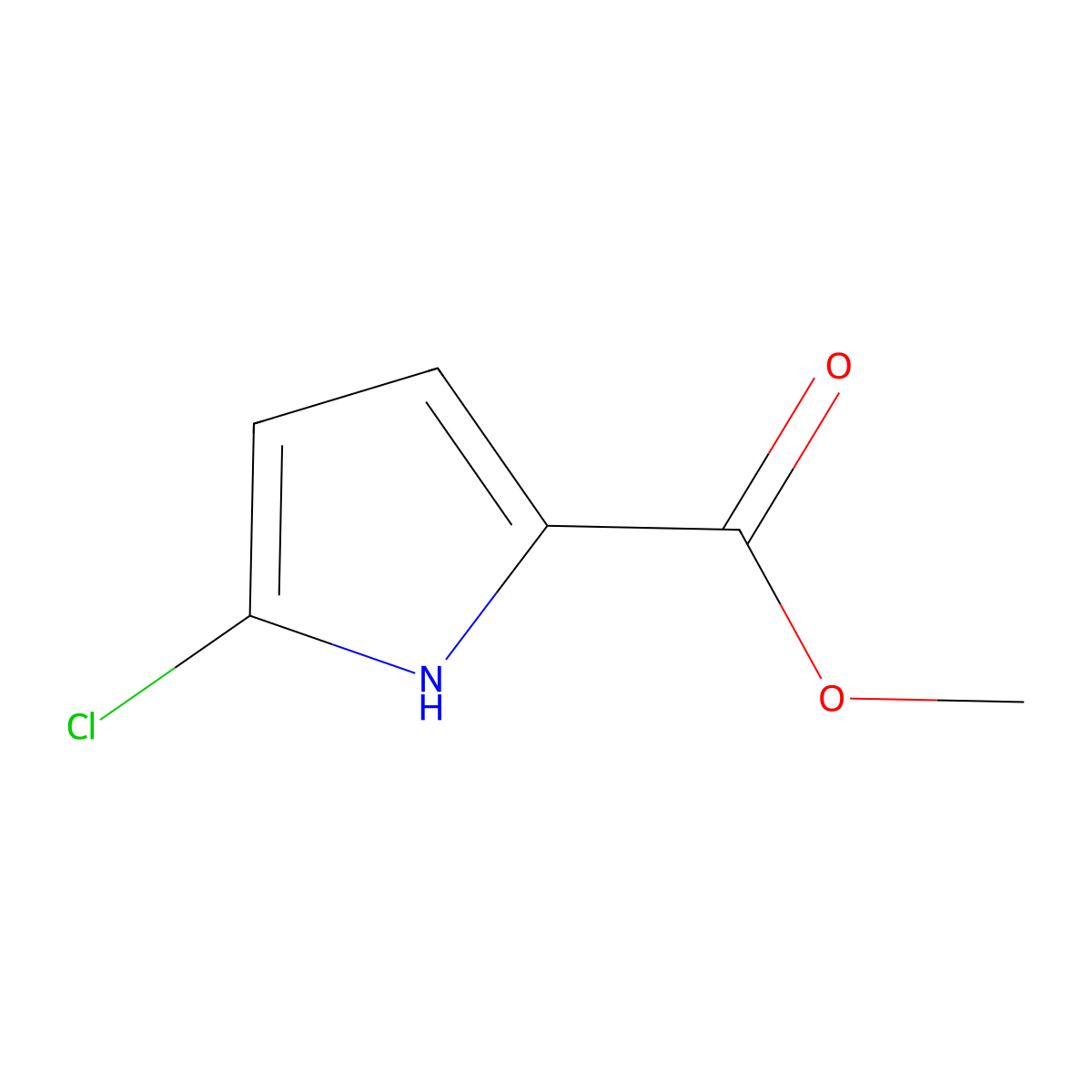 Methyl 5-chloro-1H-pyrrole-2-carboxylate molecular structure, CAS 1757-31-9