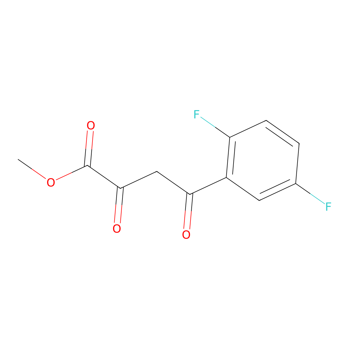 Methyl 4-(2,5-difluorophenyl)-2,4-dioxobutanoate molecular structure, CAS 175711-74-7