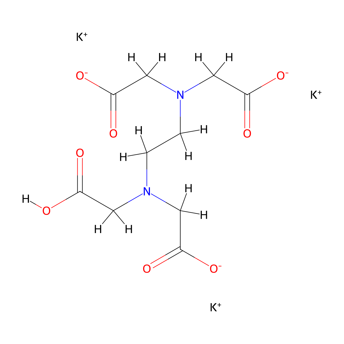 Edetate Tripotassium molecular structure, CAS 17572-97-3