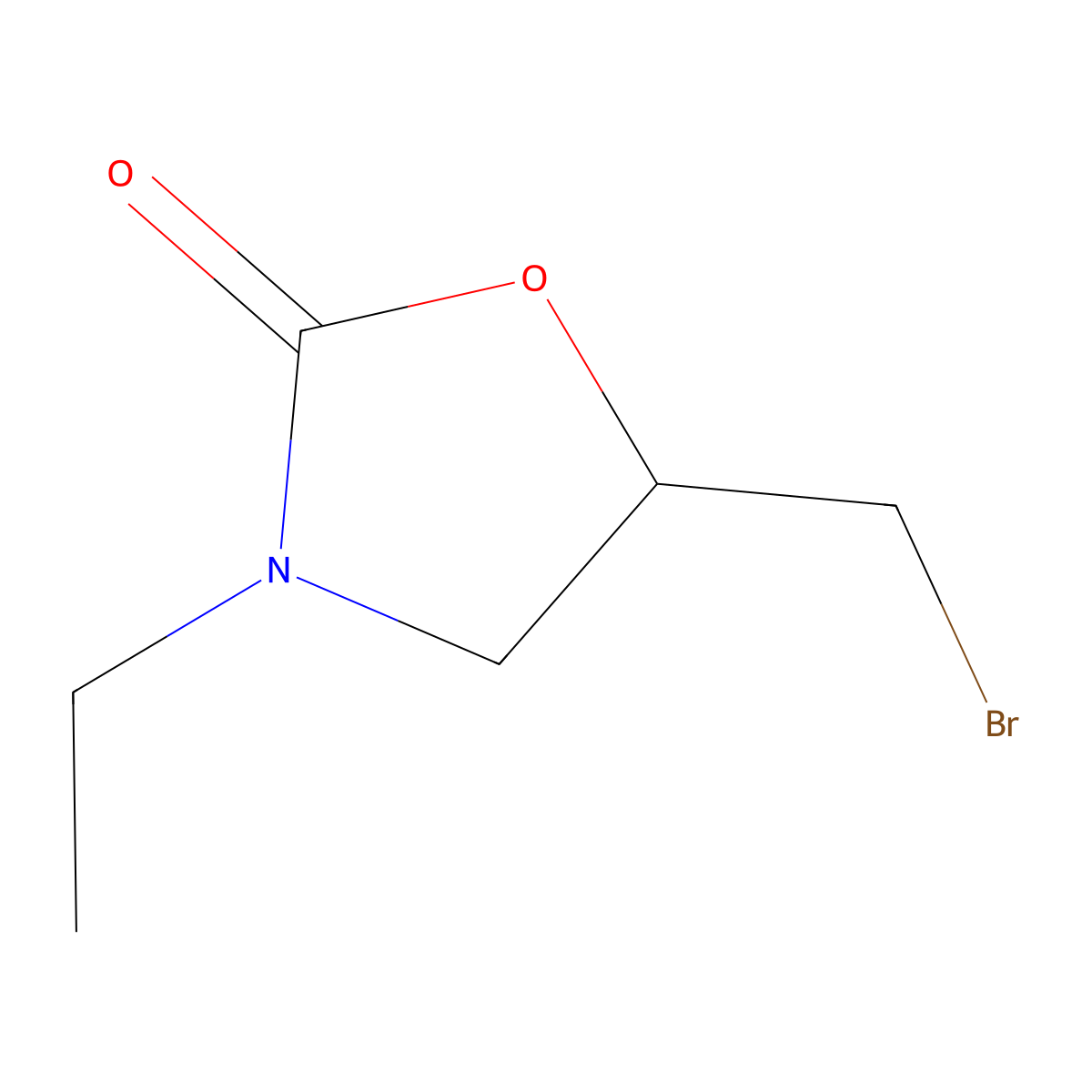 5-(Bromomethyl)-3-ethyl-1,3-oxazolidin-2-one molecular structure, CAS 175725-26-5