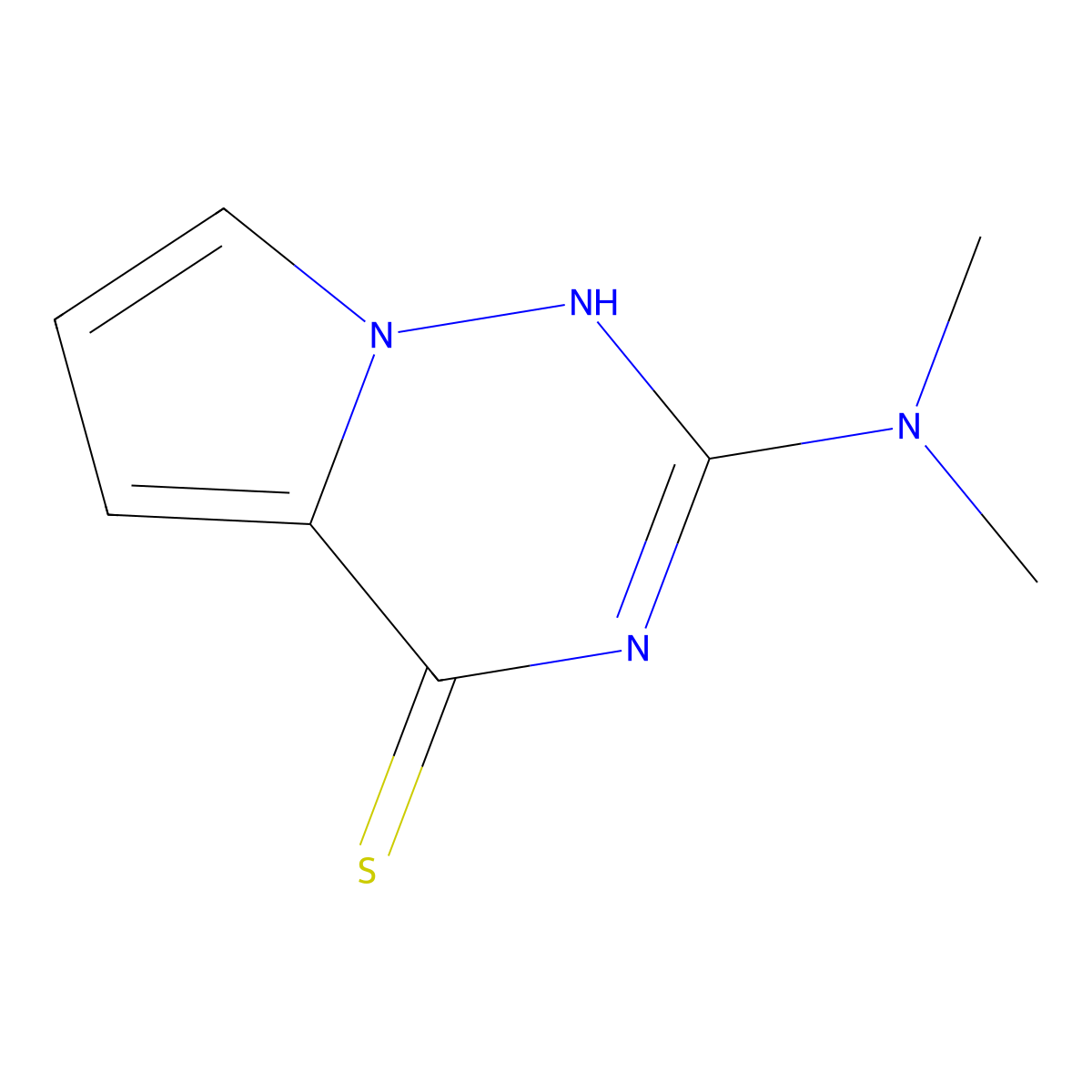 2-(Dimethylamino)pyrrolo[2,1-f][1,2,4]triazine-4(3H)-thione molecular structure, CAS 175726-73-5