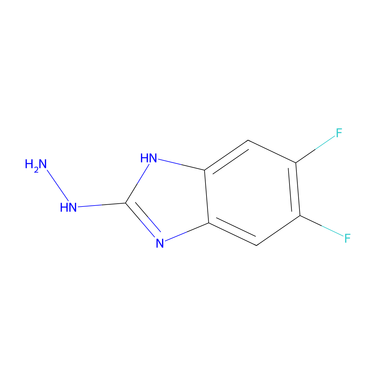 5,6-difluoro-2-hydrazinyl-1H-1,3-benzodiazole molecular structure, CAS 175727-16-9