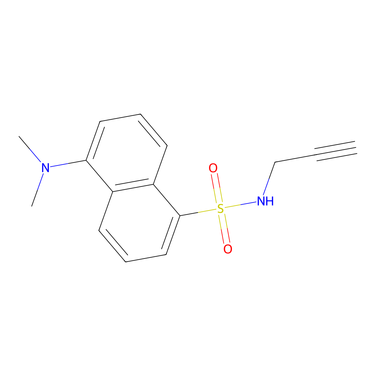 5-(dimethylamino)-N-(prop-2-yn-1-yl)naphthalene-1-sulfonamide molecular structure, CAS 175728-78-6