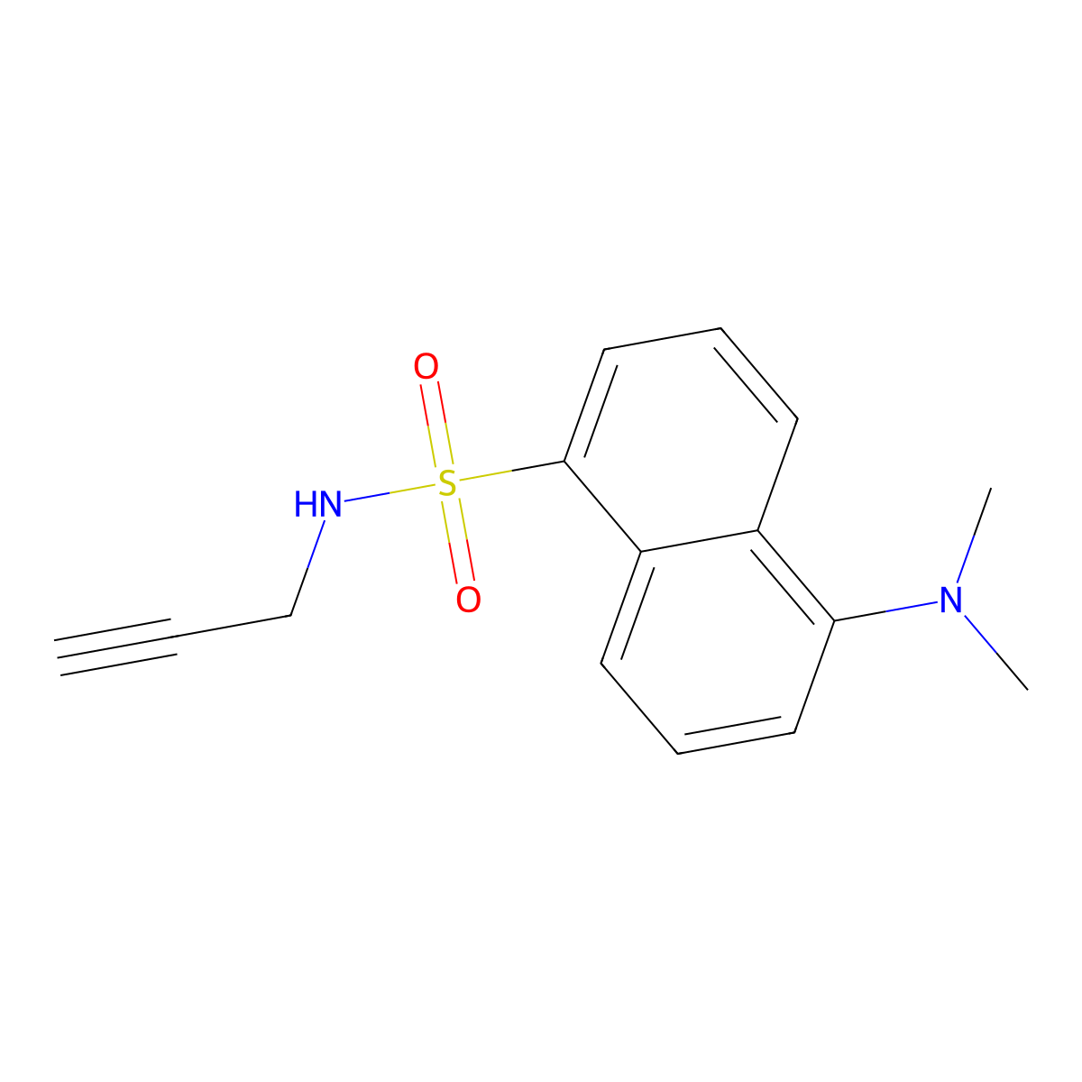 5-(dimethylamino)-N-(prop-2-yn-1-yl)naphthalene-1-sulfonamide molecular structure, CAS 175728-78-6