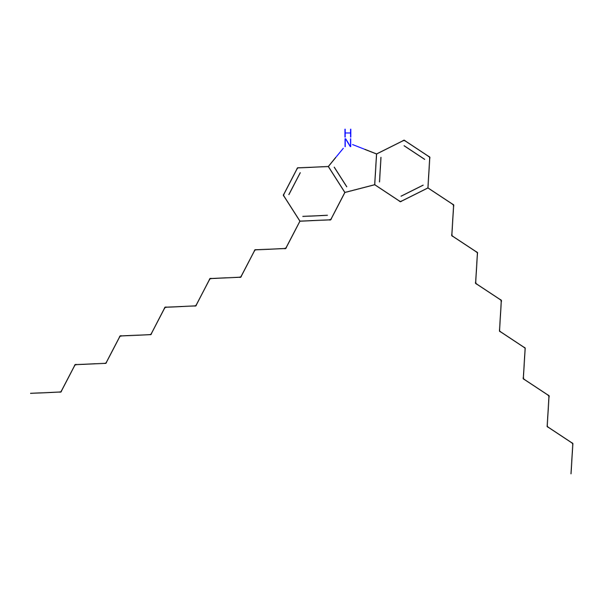 3,6-didodecyl-9H-carbazole molecular structure, CAS 175736-84-2