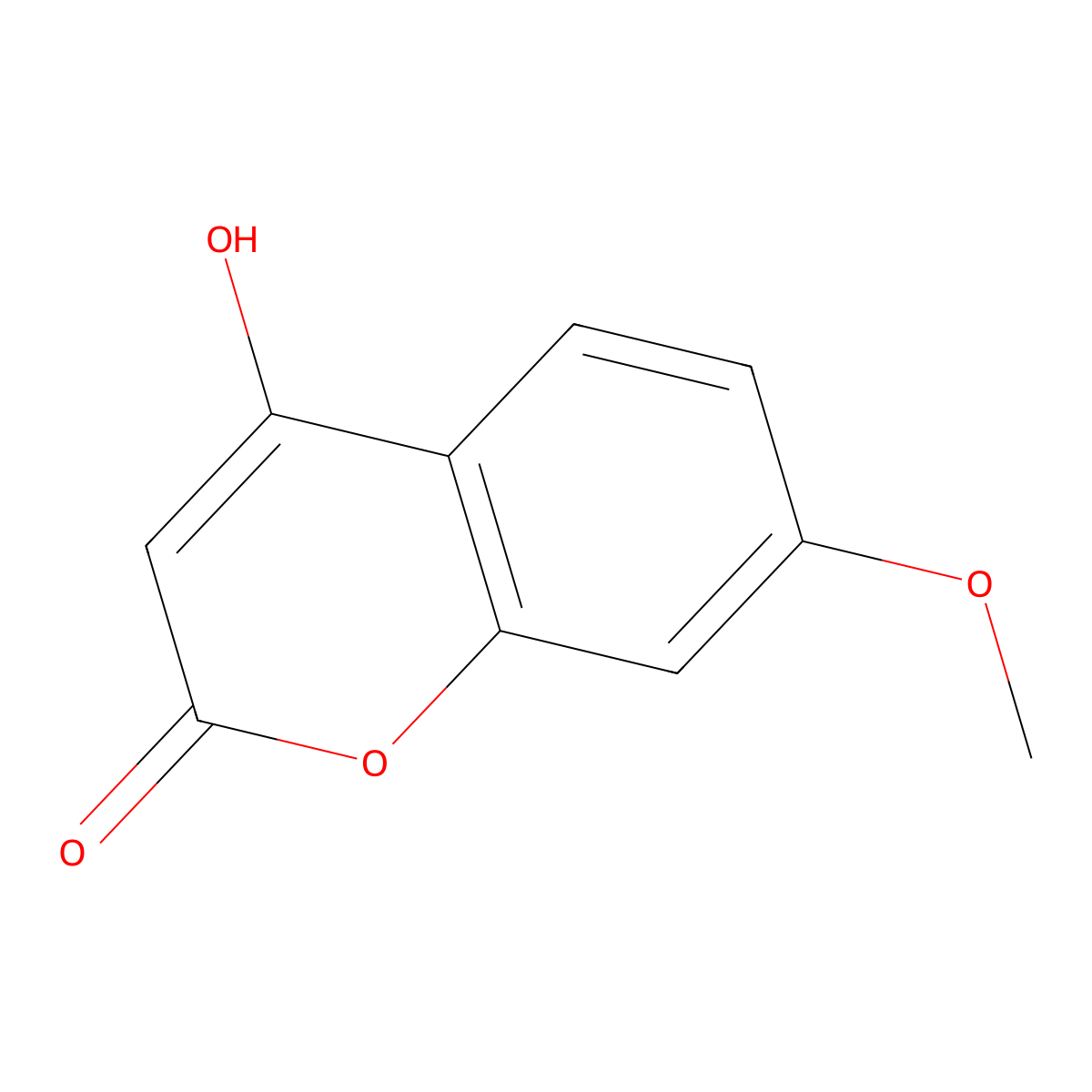4-Hydroxy-7-methoxycoumarin molecular structure, CAS 17575-15-4