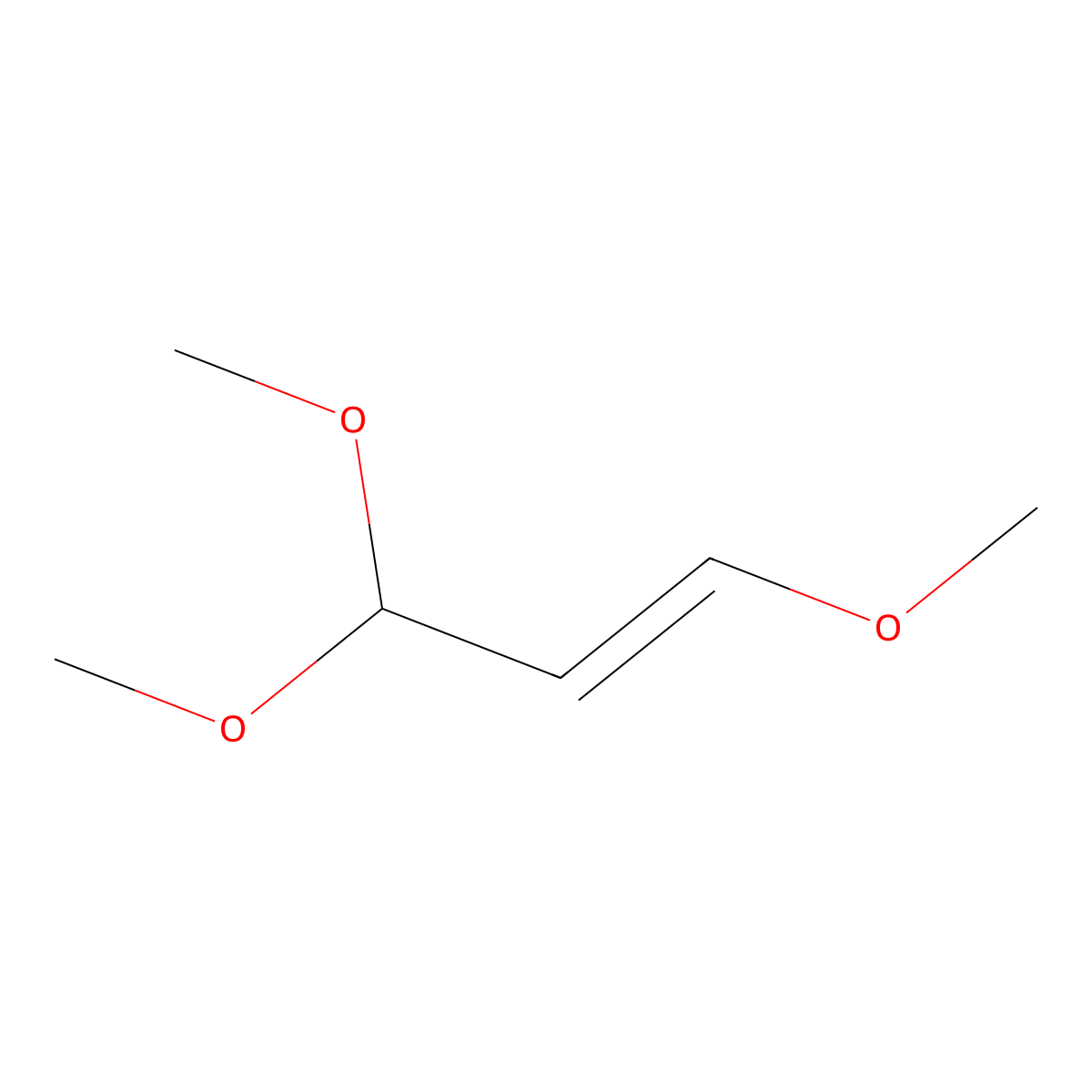 1-Propene, 1,3,3-trimethoxy- molecular structure, CAS 17576-35-1