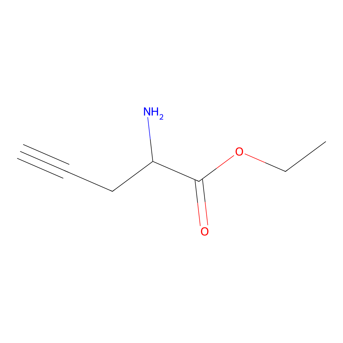 ethyl (2S)-2-aminopent-4-ynoate molecular structure, CAS 175778-92-4