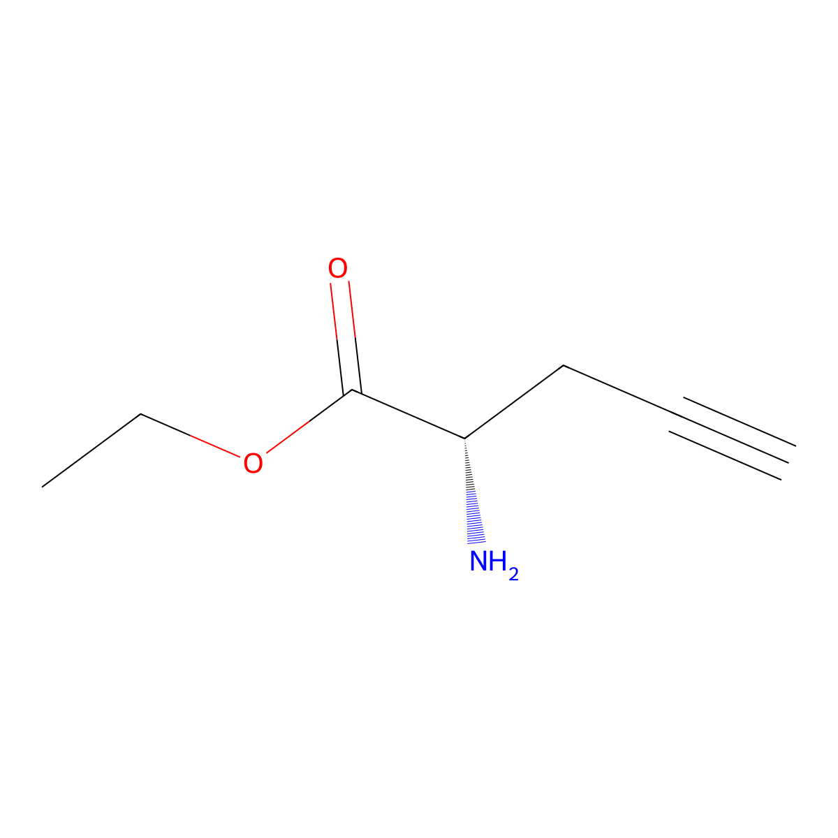 ethyl (2S)-2-aminopent-4-ynoate molecular structure, CAS 175778-92-4