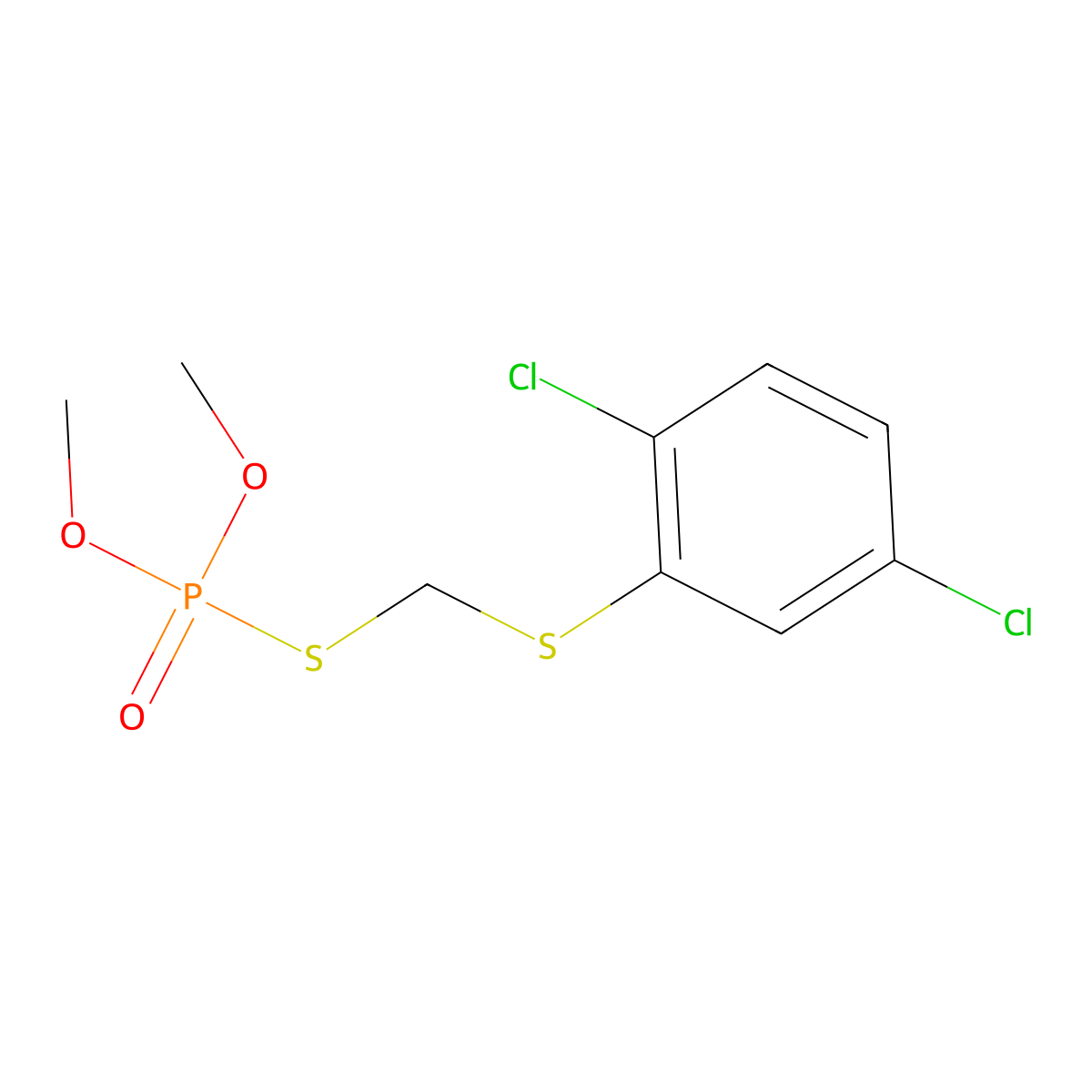 S-(((2,5-Dichlorophenyl)thio)methyl) O,O-dimethyl phosphorothioate molecular structure, CAS 17578-36-8