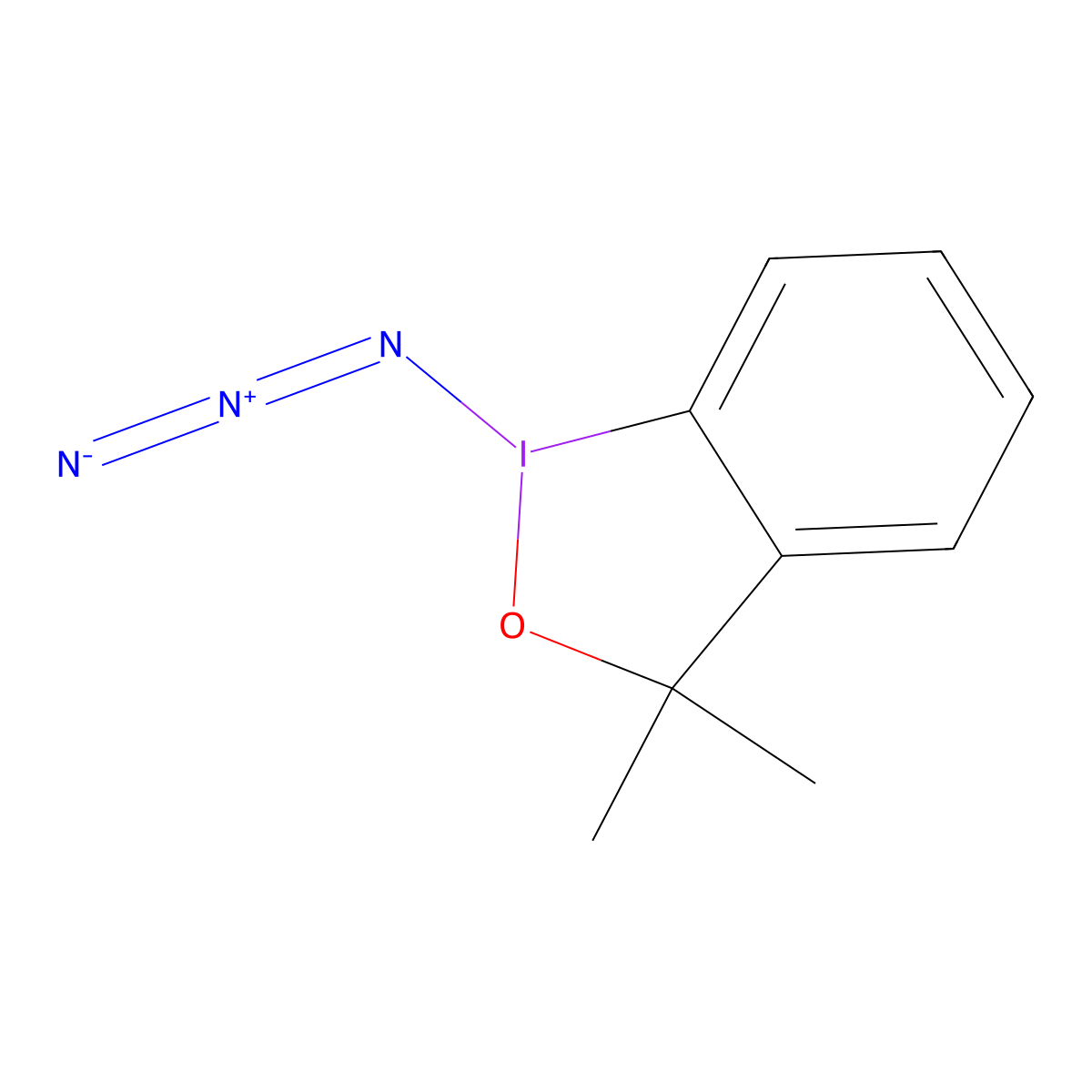 [3,3-Dimethyl-1,2-benziodoxol-1(3H)-yl] azide molecular structure, CAS 175786-57-9