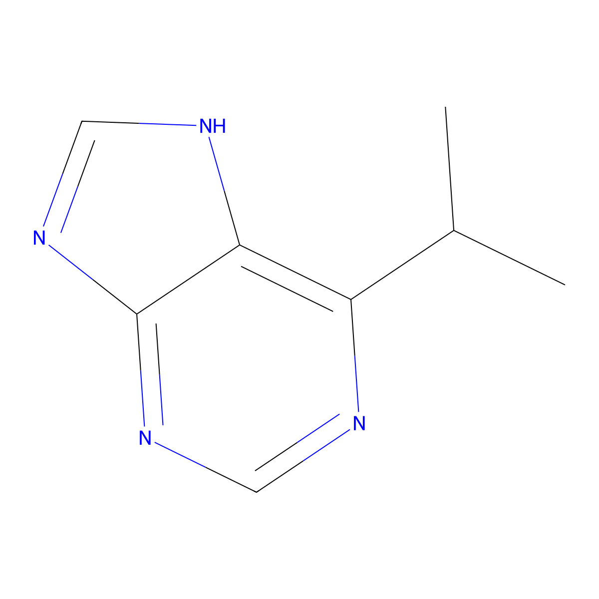 6-Isopropyl-1H-purine molecular structure, CAS 175787-84-5