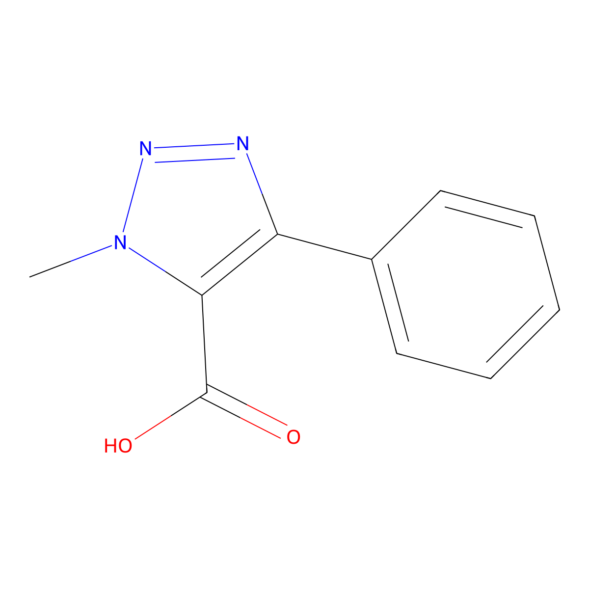 1H-1,2,3-Triazole-5-carboxylic acid, 1-methyl-4-phenyl- molecular structure, CAS 175789-82-9
