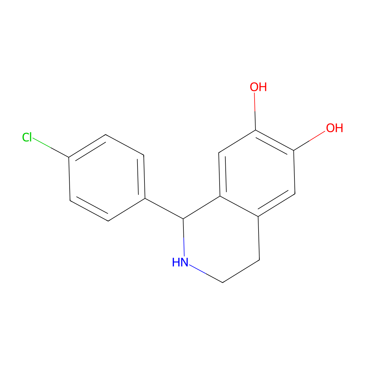 1-(4-Chlorophenyl)-1,2,3,4-tetrahydroisoquinoline-6,7-diol molecular structure, CAS 17579-13-4