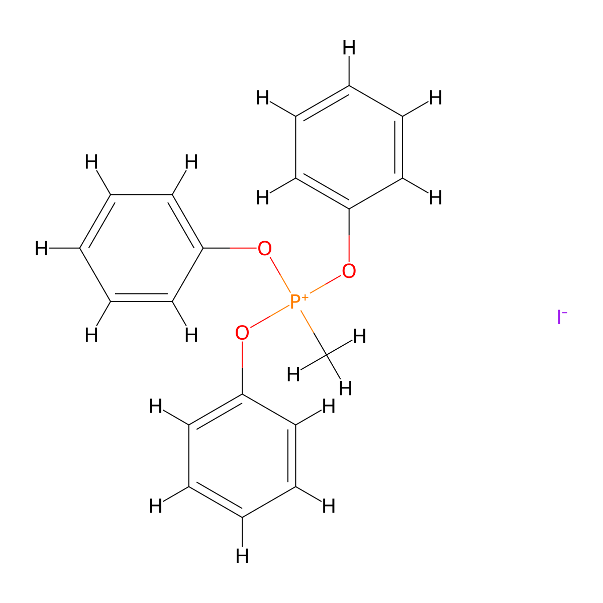 Methyltriphenoxyphosphonium iodide molecular structure, CAS 17579-99-6