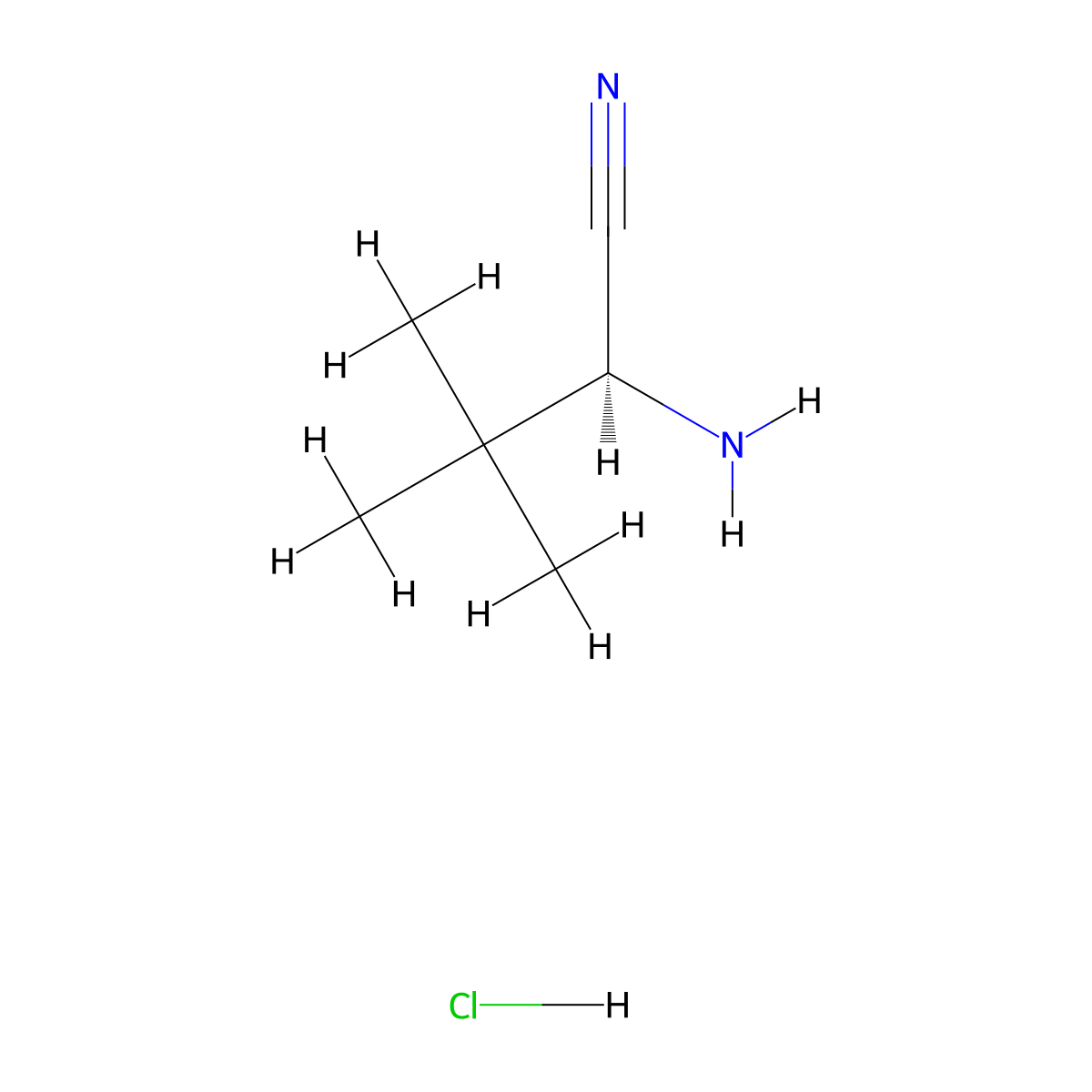 (2S)-2-amino-3,3-dimethylbutanenitrile hydrochloride molecular structure, CAS 175790-78-0