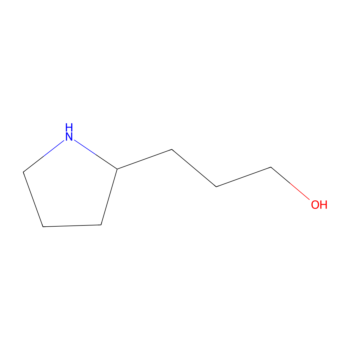 3-[(2S)-pyrrolidin-2-yl]propan-1-ol molecular structure, CAS 175792-13-9