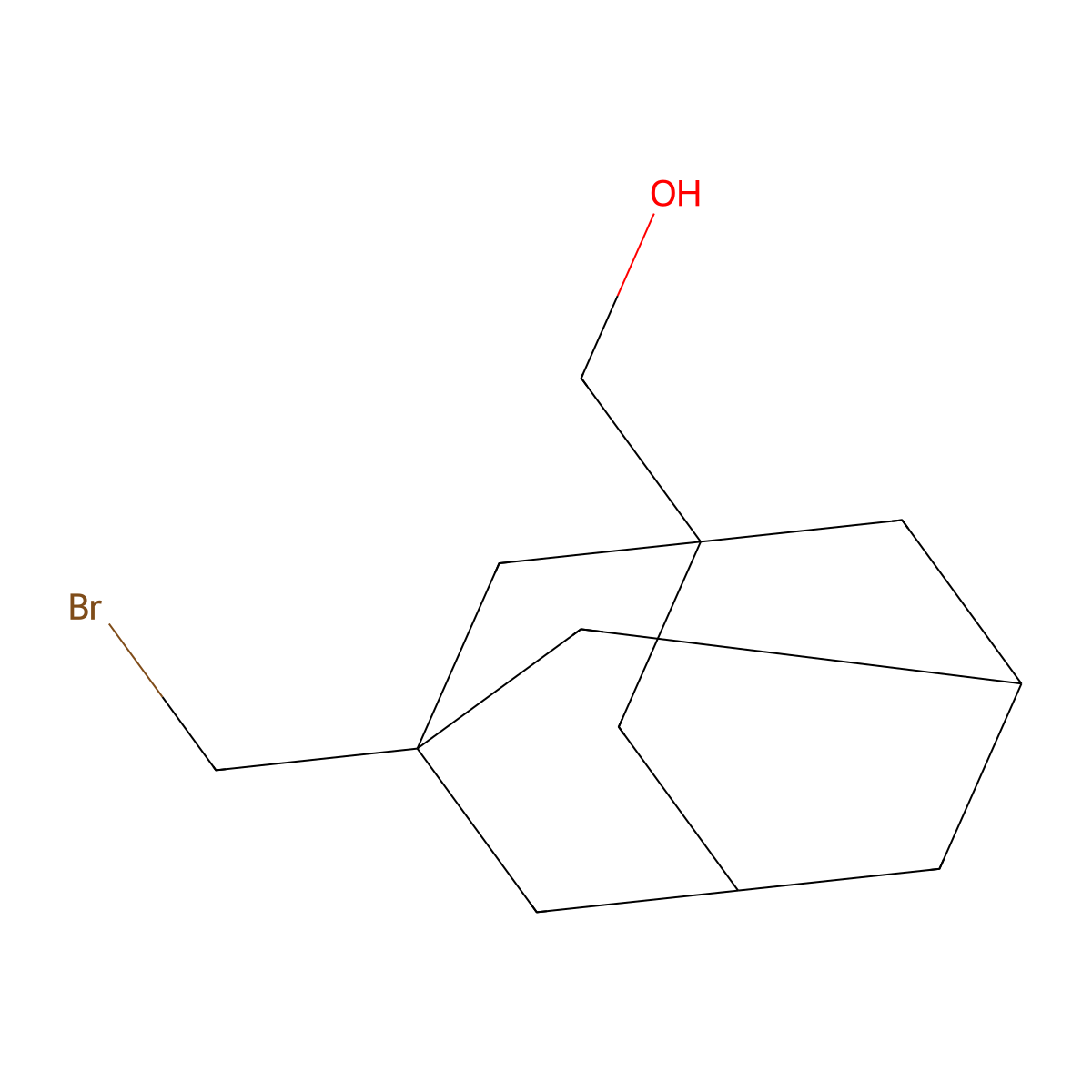 [3-(Bromomethyl)tricyclo[3.3.1.1~3,7~]dec-1-yl]methanol molecular structure, CAS 1758-26-5