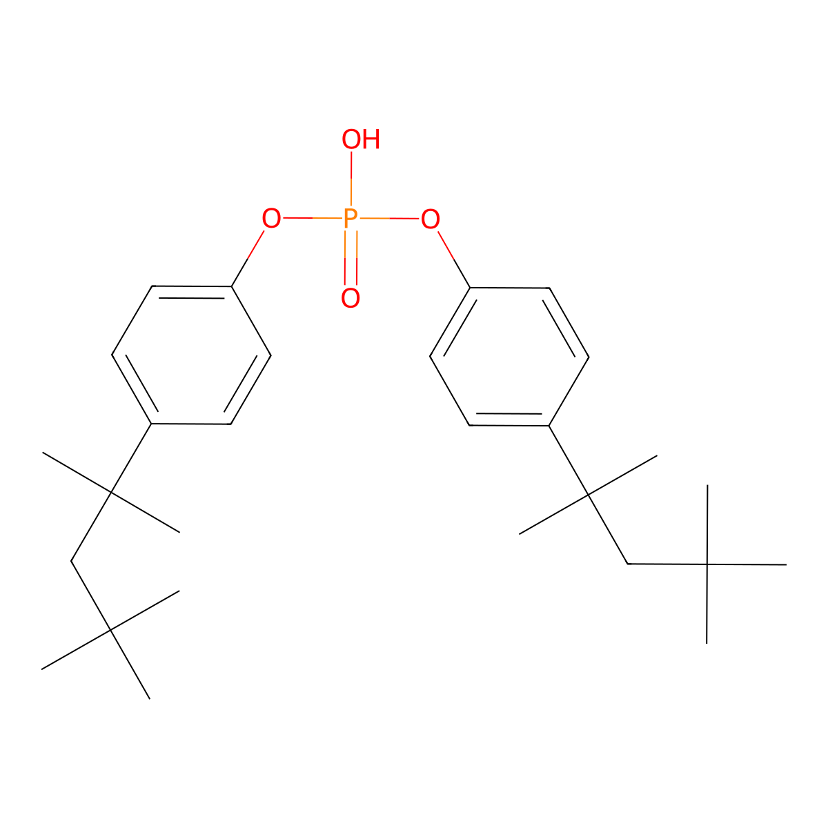 Bis[P-(1,1,3,3-tetramethylbutyl)phenyl] hydrogen phosphate molecular structure, CAS 1758-45-8