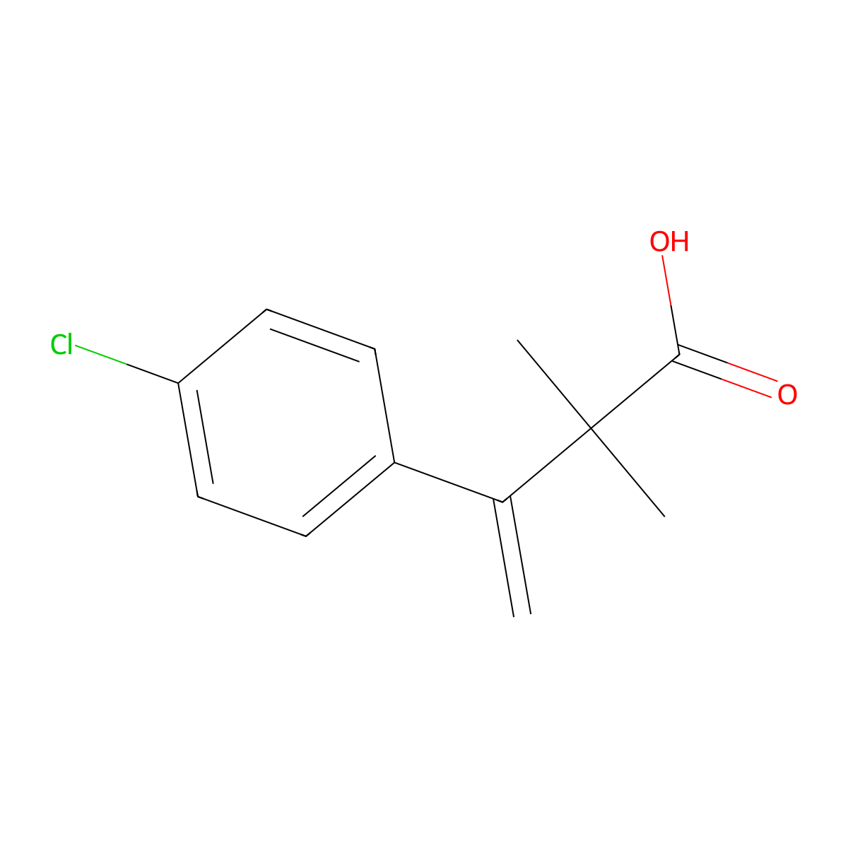 3-(4-Chlorophenyl)-2,2-dimethylbut-3-enoic acid molecular structure, CAS 17580-43-7