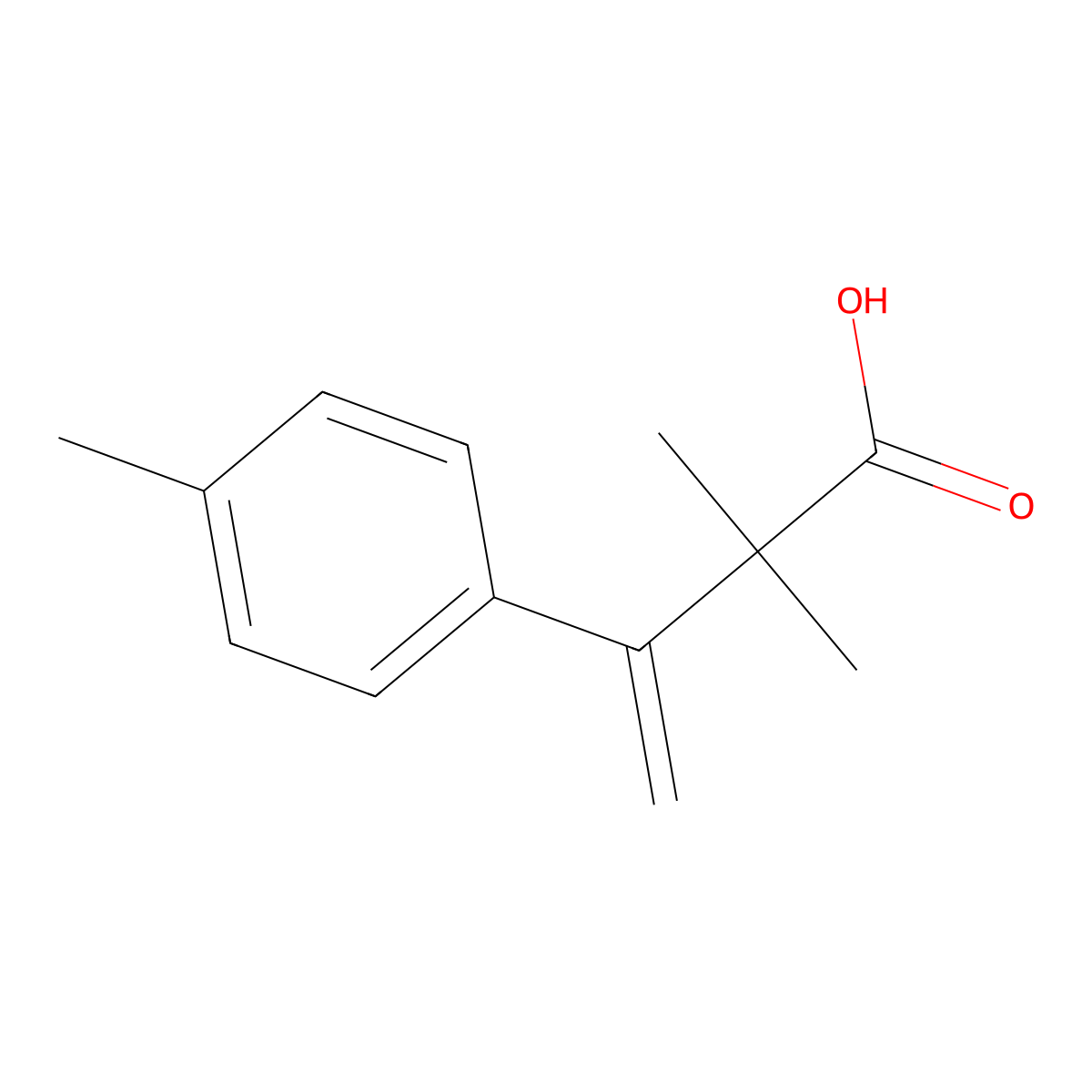 2,2-Dimethyl-3-(4-methylphenyl)but-3-enoic acid molecular structure, CAS 17580-44-8