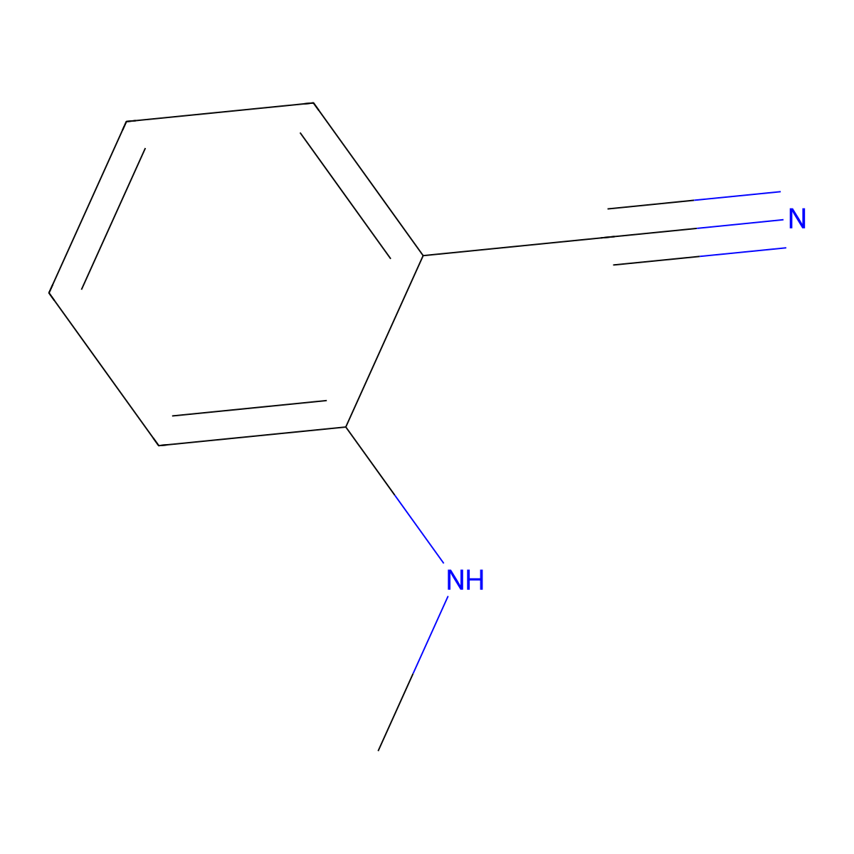 2-(Methylamino)benzonitrile molecular structure, CAS 17583-40-3