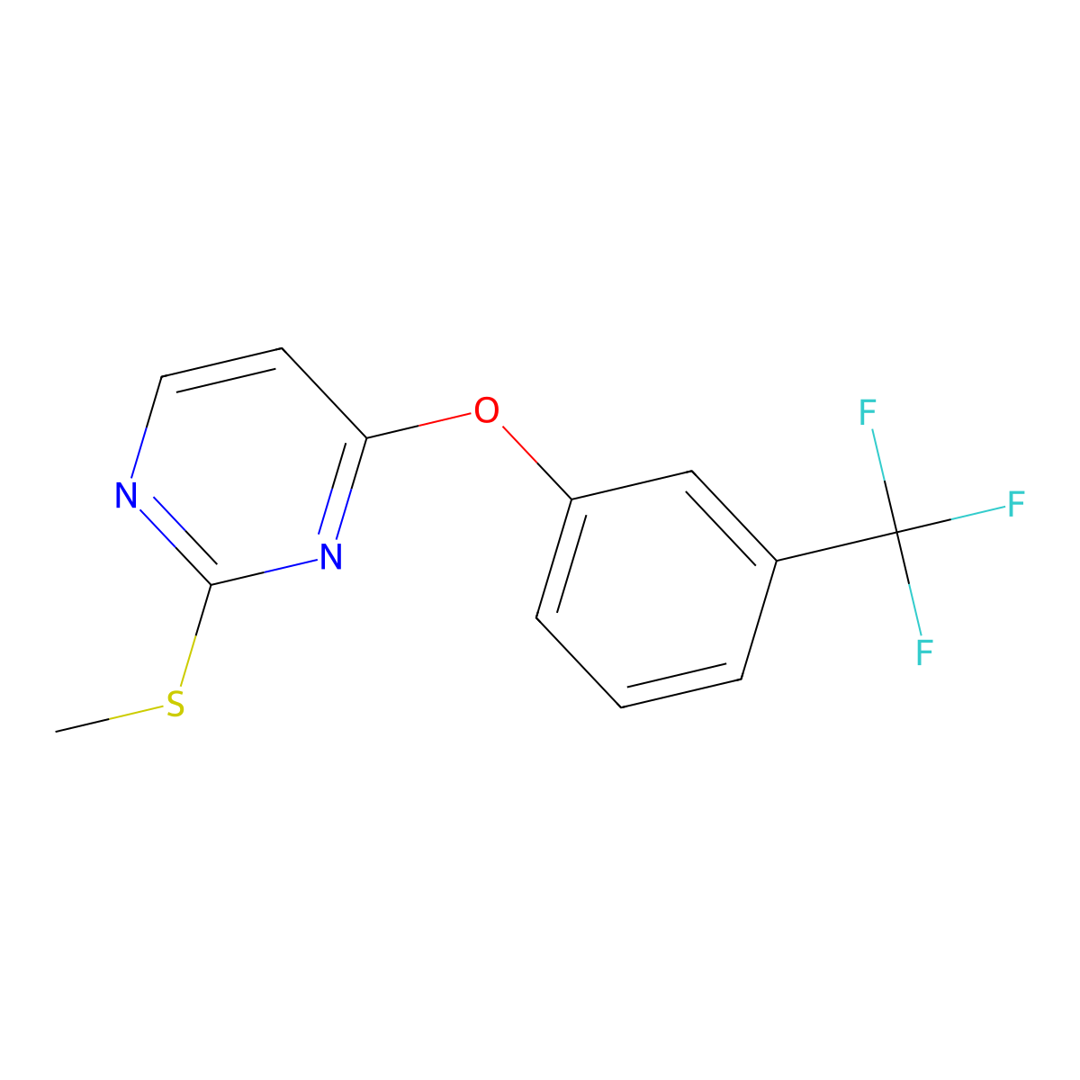 2-(Methylsulfanyl)-4-[3-(trifluoromethyl)phenoxy]pyrimidine molecular structure, CAS 175836-60-9