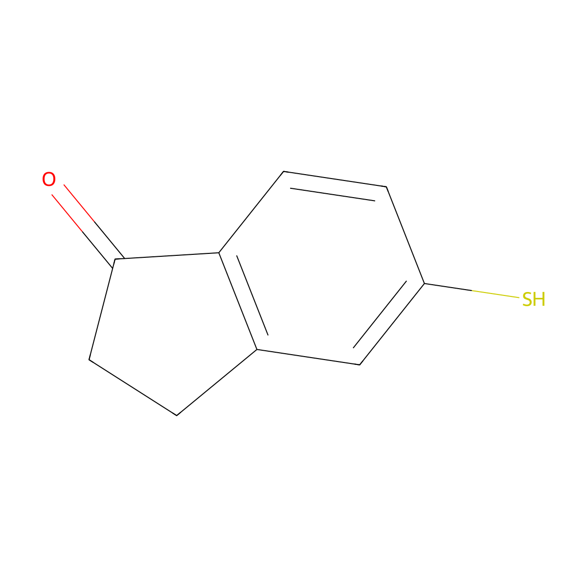 5-mercapto-2,3-dihydro-1H-inden-1-one molecular structure, CAS 175840-55-8
