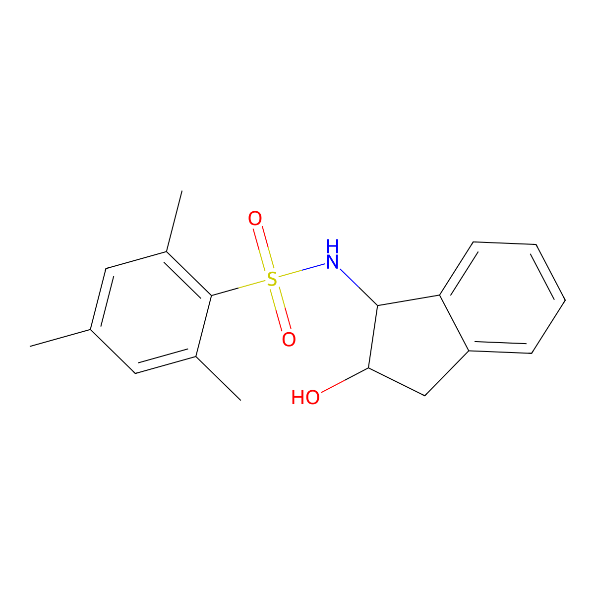 N-((1r,2s)-2-hydroxy-2,3-dihydro-1h-inden-1-yl)-2,4,6-trimethylbenzenesulfonamide molecular structure, CAS 175848-32-5