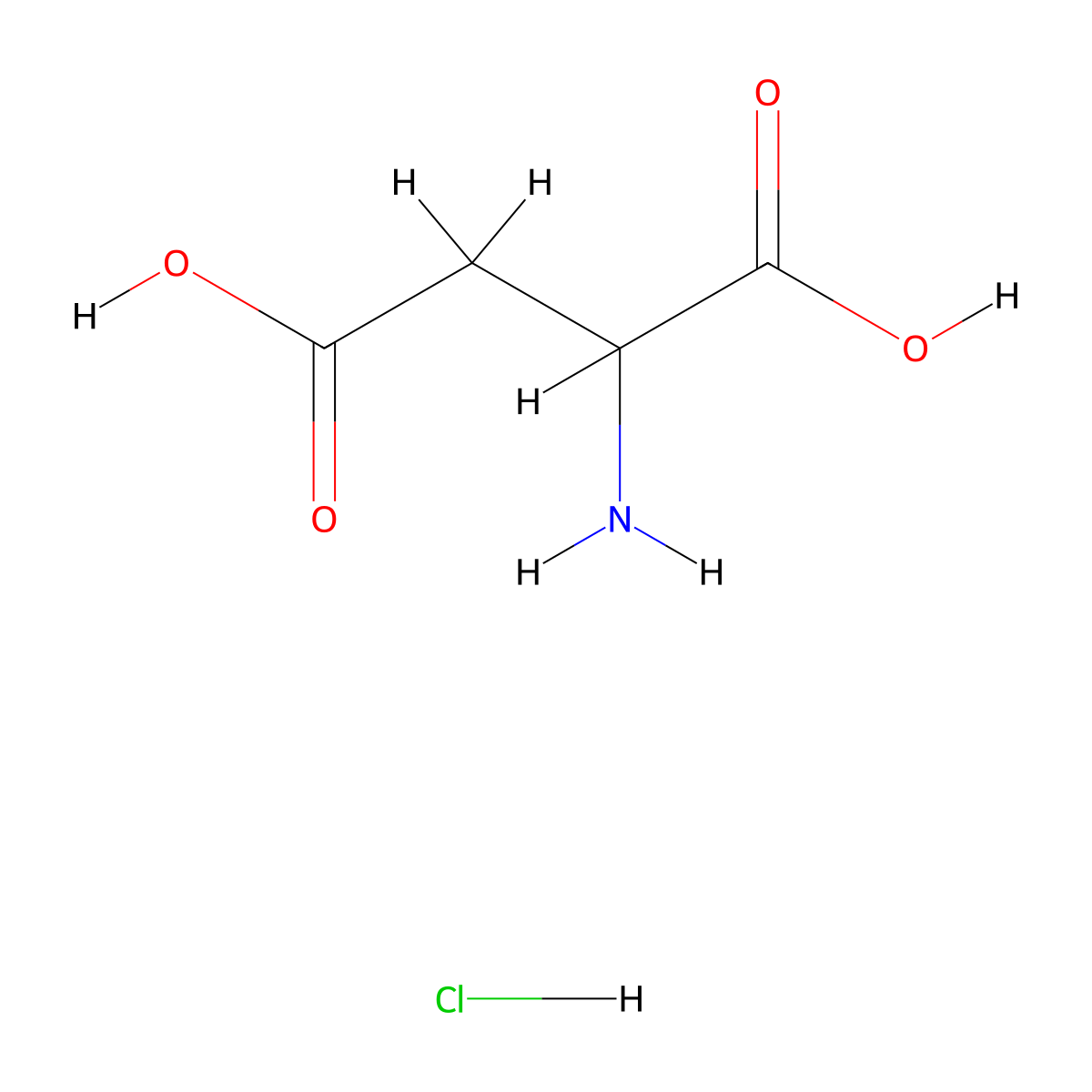 Aspartic acid--hydrogen chloride (1/1) molecular structure, CAS 17585-59-0