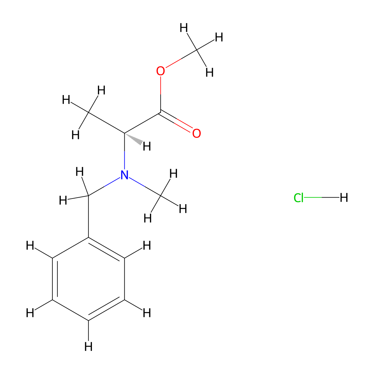 Bzl,ME-L-ala-ome hcl molecular structure, CAS 175853-53-9
