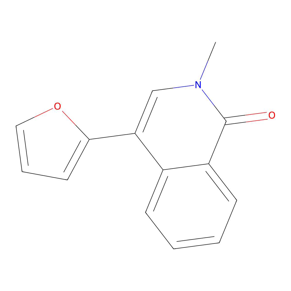 4-(Furan-2-yl)-2-methylisoquinolin-1-one molecular structure, CAS 175857-62-2
