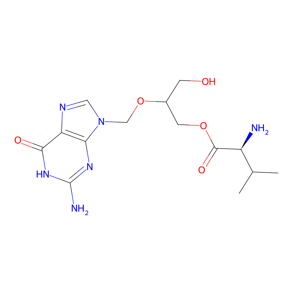Valganciclovir molecular structure, CAS 175865-60-8