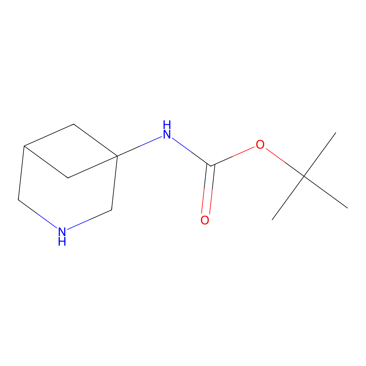 tert-butyl N-(3-azabicyclo(3.1.1)heptan-1-yl)carbamate molecular structure, CAS 175868-01-6