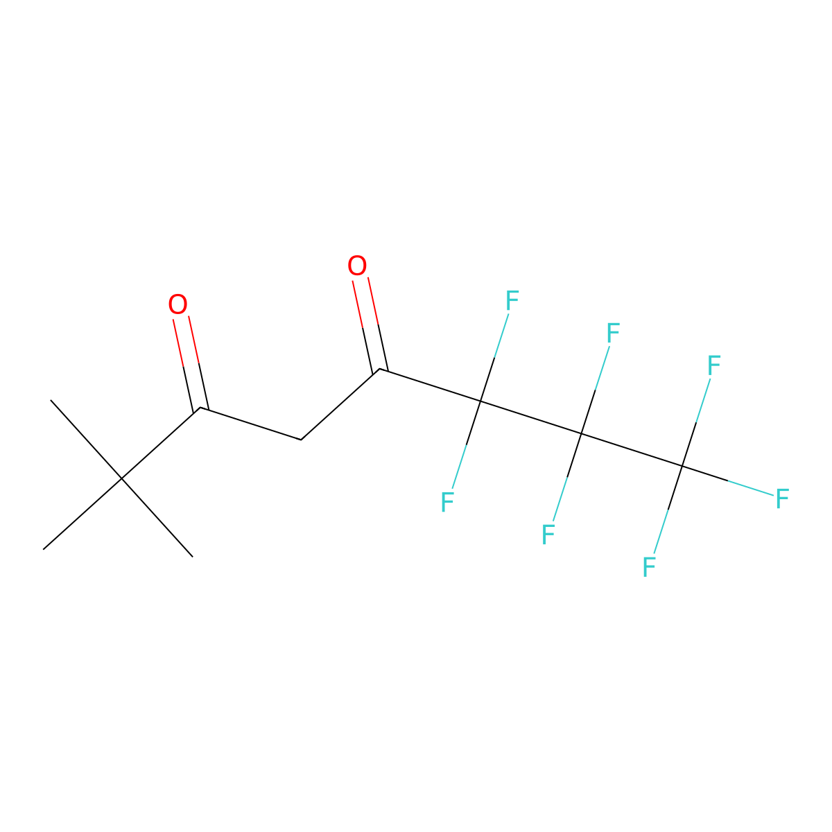 6,6,7,7,8,8,8-Heptafluoro-2,2-dimethyl-3,5-octanedione molecular structure, CAS 17587-22-3
